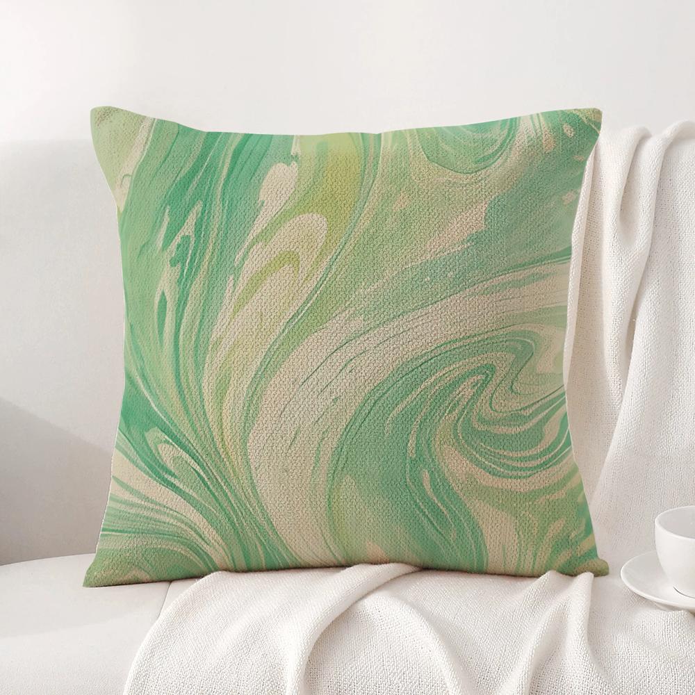 Marble Pattern Cushion Cover Natural Linen Organic Fabric DoubleSided Printing Sofa Home Decor Gift Pillow Cover