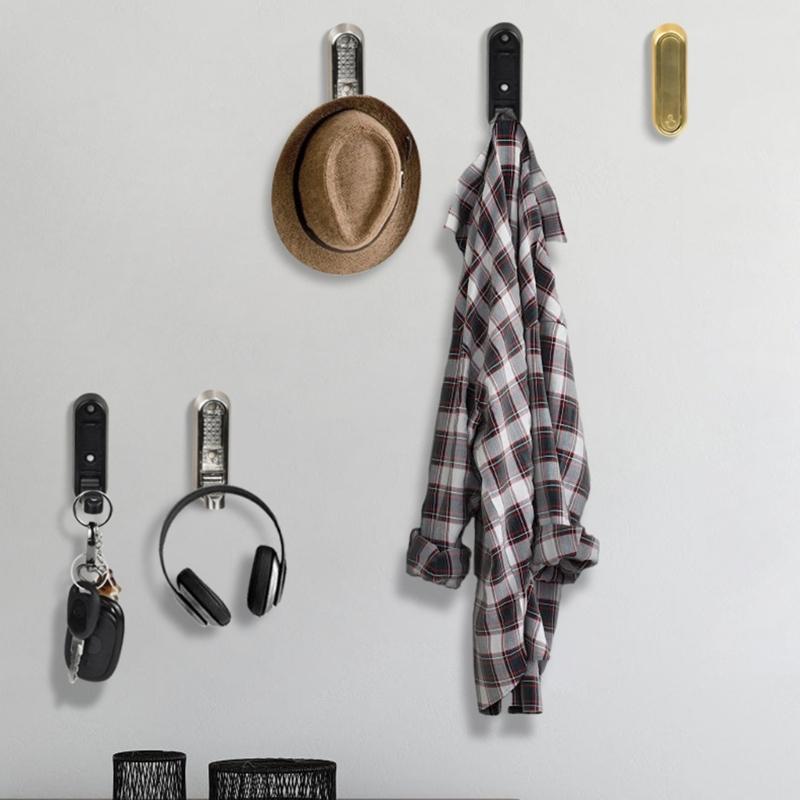 Set med 2 Fällbara Väggkrokar för Jackor Hattar Ryggsäckar Kraftig Aluminiumlegering Handdukshängare Krok Klädhängare