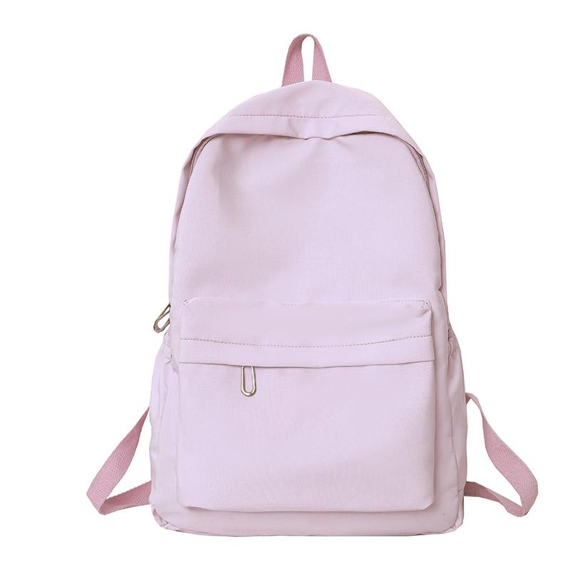 Simple Solid Color Casual Backpack Lightweight and High School Student Bag Multifunctional Backpack Suitable for Travel,School