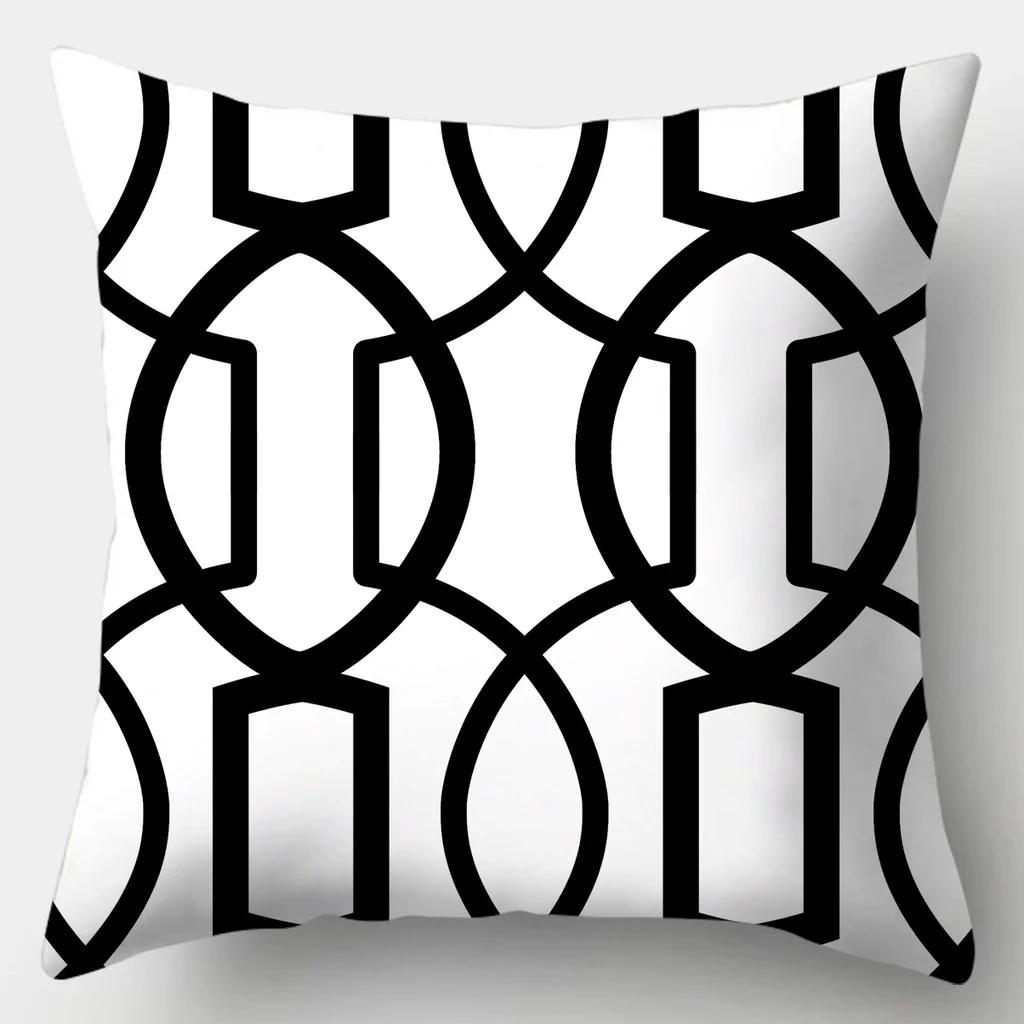 Black and White Series Cushion Cover 45cmX45cm Pillow Case Square Sofa