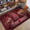 Custom Rug Boston Red Sox Pattern Print Name Text Soft Non‑Slip Floor Carpet for Home Indoor Decoration