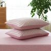 Pure Cotton Jersey Striped Bedding Set: Pillowcase, Duvet Cover, Fitted Sheet - Ideal for Dorms