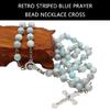 Unisex Long Rosary Beads Chain Crosses Pendant Catholic Crucifix Charm Necklace Markings Beads Neckchain Jewelry Gift