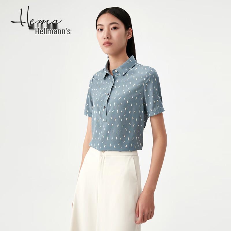 Haier Mans Women s Silk Blend Short Sleeve Blouse L