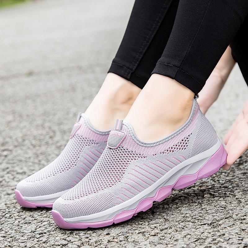 Fashion Professional Elder Healthy Shoes Walking Anti-skid Men's Loafers Stability Soft Sock Outdoor Flat Shoes Solid Sneakers for Men