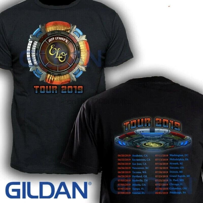 Jeff Lynnen ELO tour 2019 full Size Men Black and white Shirt Unisex T-Shirt M