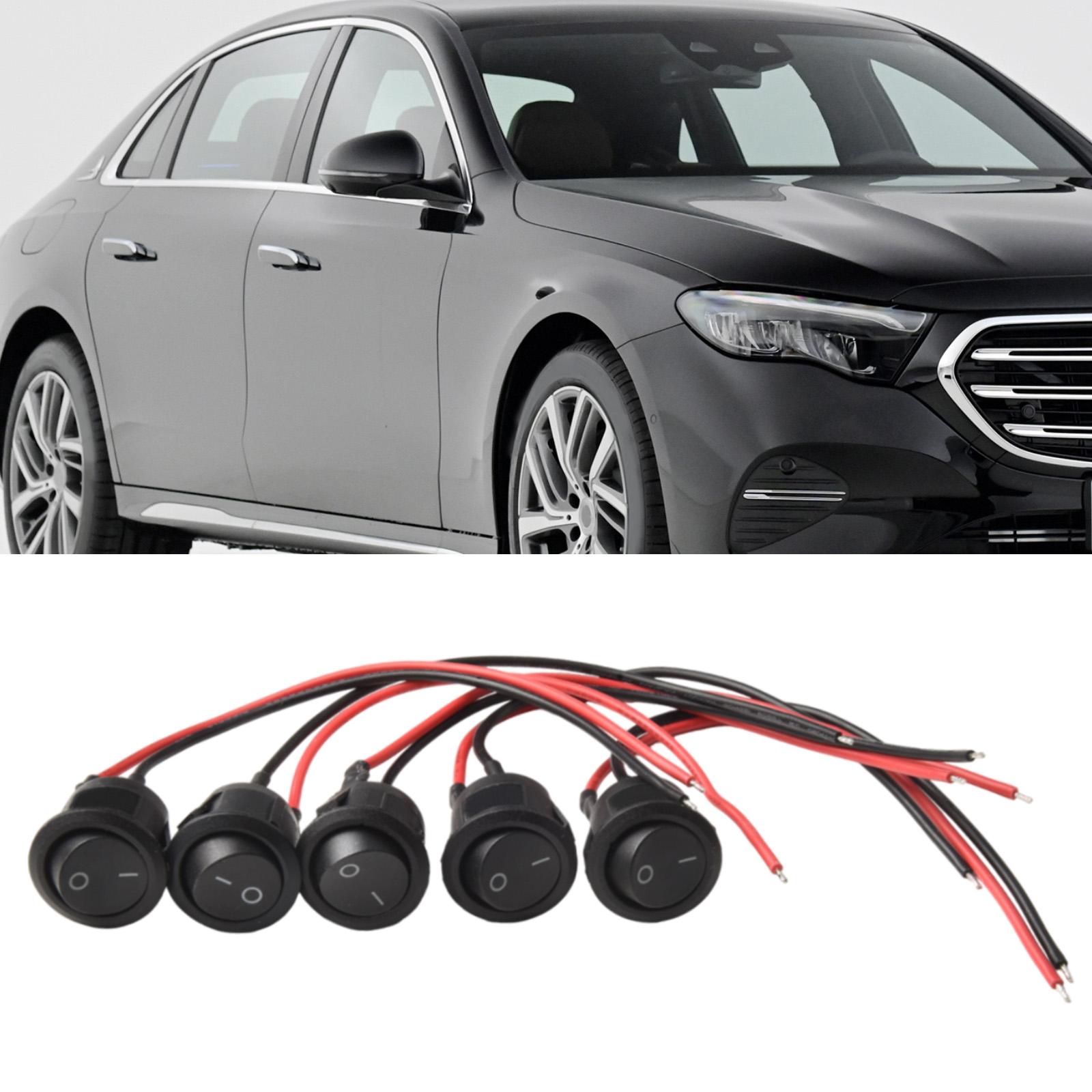 

5 Pack Round ON OFF Rocker Switch SPST Push Button Switch 20mm with Wires for Automotive RV Boat and Household Applications China Mainland