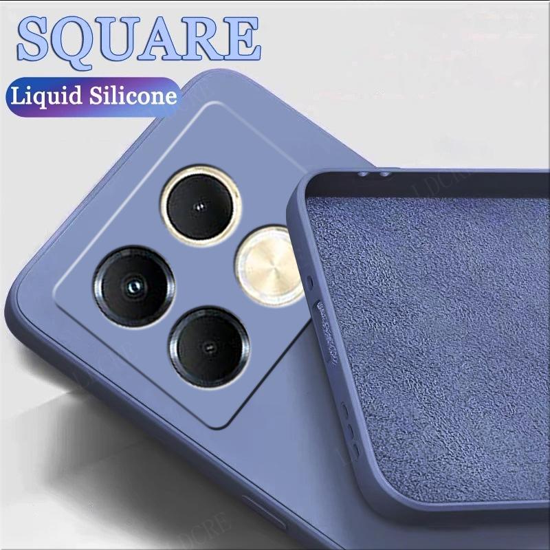 For Infinix Note 40 Case Cover For Infinix Note 40 Capas New Shockproof Square Back Liquid Silicone Soft Fundas Infinix Note 40