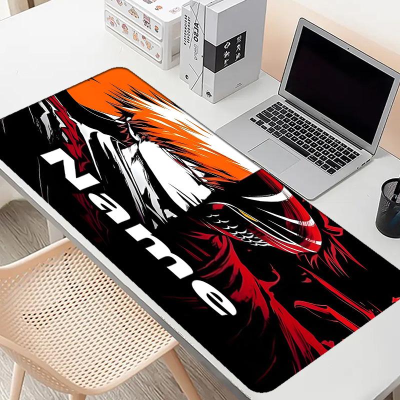 Custom Name Personalized BLEACH Pattern Mousepad, Laptop PC Desk Mat, Decorative Desk Mat for Home Keyboard Pad Gift