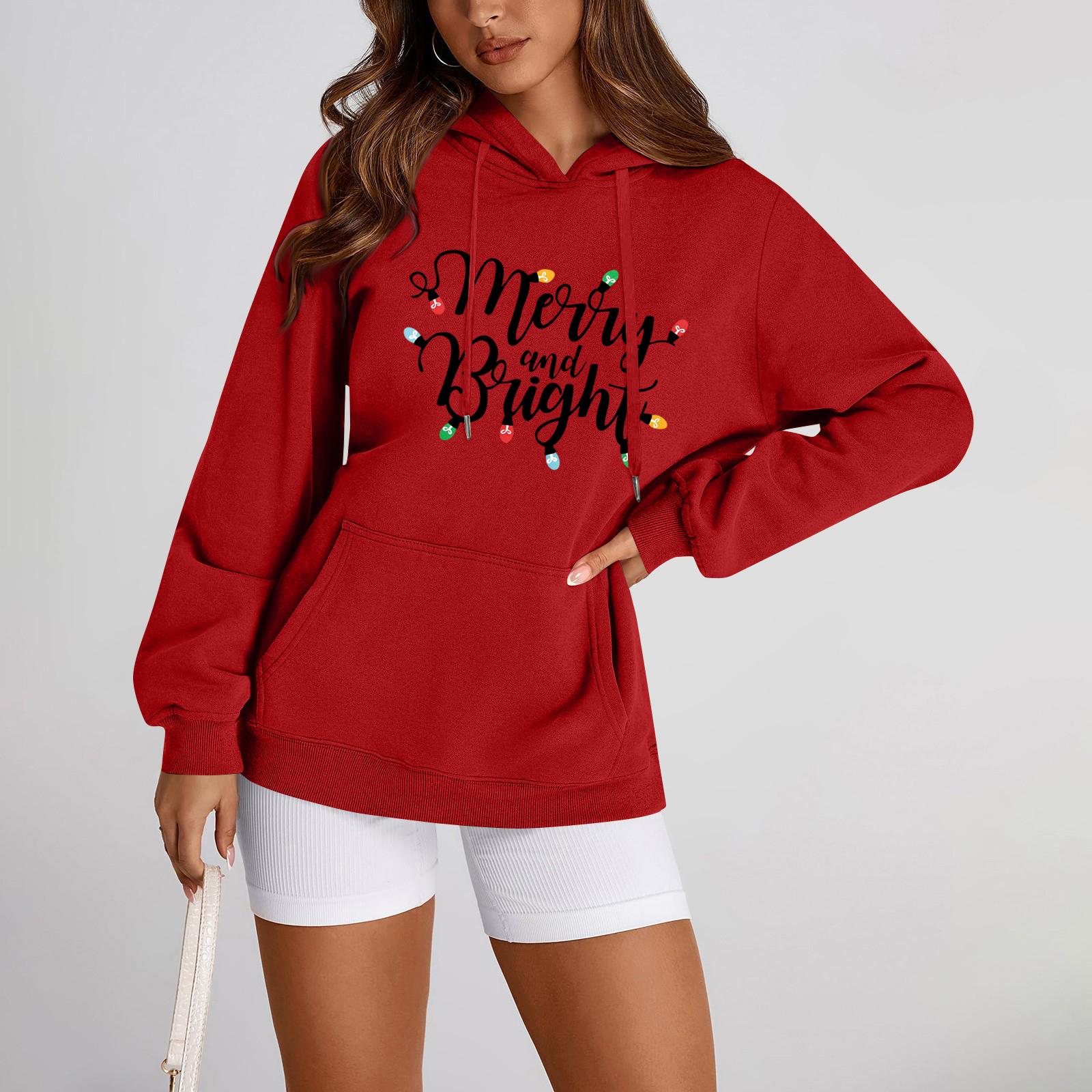 

Women s Hoodies Letter Printed Sweatshirt Pullover XL красный