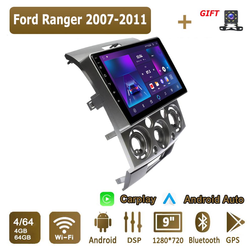 Android Carplay автомобильное радио для Ford Ranger 2007-2011 мультимедийный проигрыватель головное устройство стерео GPS навигация BT WIFI 4+64 ГБ