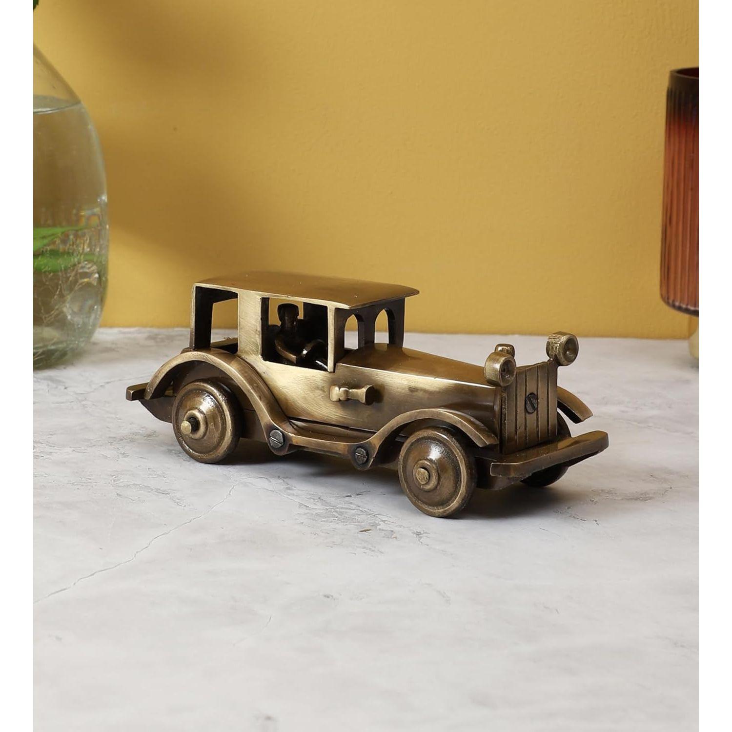 

Винтажная латунная статуэтка автомобиля, фигурка для домашнего декора, антикварные латунные статуэтки для дома, античная бронза, 1 шт.