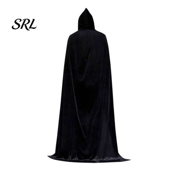 Atmospheric Dark Style Outerwear Unisex Adults Hooded Cloak, Velvet Vampire Wizard Cape, Renaissance Gothic Cape for Medieval Halloween Costume Witch