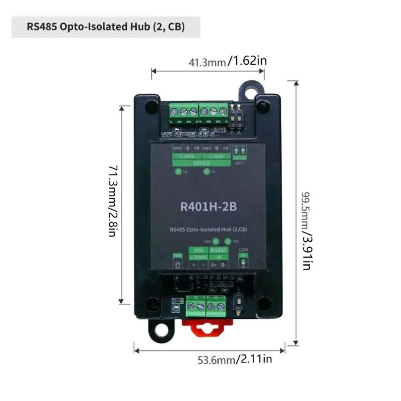 RS485 Optically Isolated Serials Hub Multiple Port Configuration and Half Duplex Operation for Secure Data Exchange