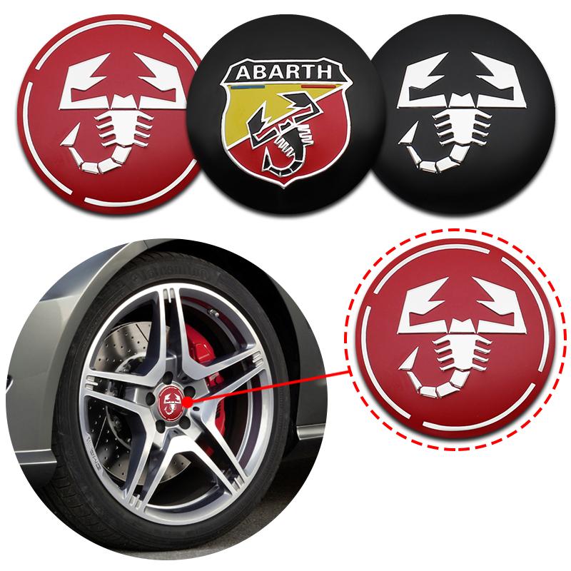 4pcs 56mm Wheel Center Hub Cap Emblem Badge Stickers Car Stying for Abarth 124 500 Grande Punto Spider 500C 595C 695C Evo