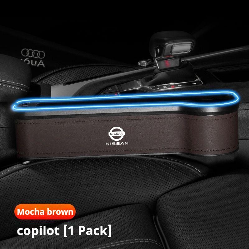 Nissan Nismo Qashqai Juke X-Trail Patrol Note Leaf Altima Maxima Micra DMurano Tiida Rogue Teana Pulsar Car Seat Slot Storage Box