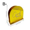 Half Circle Golden Mirror Acrylic Welcome Signs for Wedding Party Durable Waterproof Tabletop Napkin Storage Rack