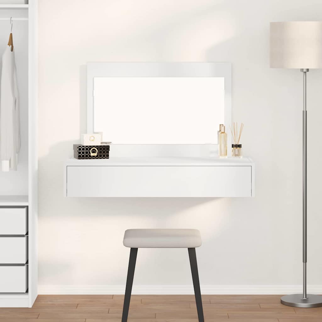 Toeletta Bianca con Cassetti 100 x 40 x 70 cm Legno Ingegnerizzato