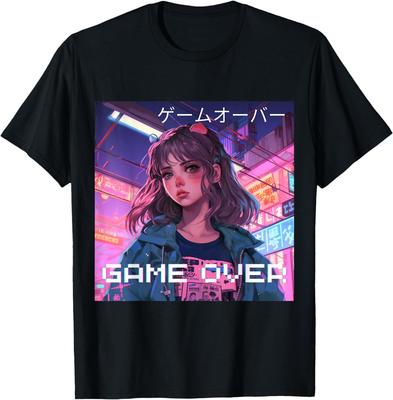 Japanese Vaporwave Sad Anime Indie Aesthetic Game Over T-Shirt