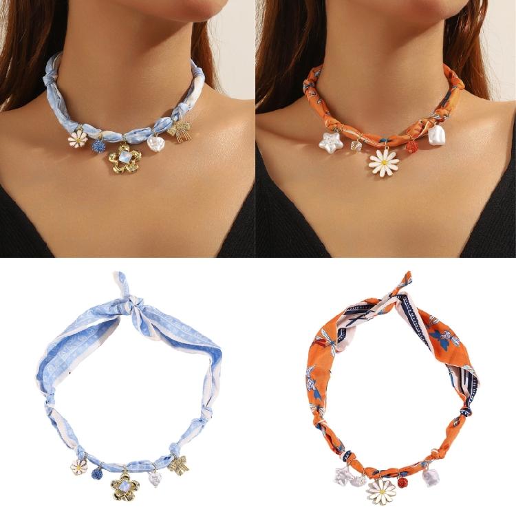 Multi Pendant Necklace Scarf Elegant Styling Option Soft Practical Polyester Ideal For Casual Or Prom Outfits