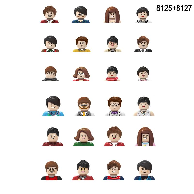 Kids 3D Family Figures Set Building Blocks City Worker Fireman Doctor Dolls Bricks Educational Toys For Children Birthday Gift