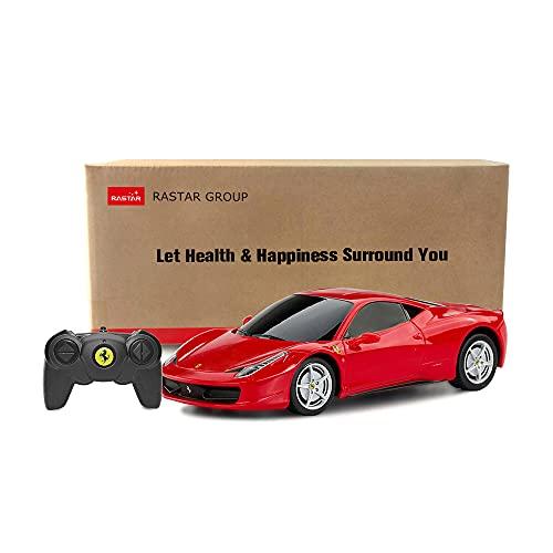 RASTAR 1/24 Scale Ferrari 458 Italia RC Model Car, Electric RC Car, Remote Control Car, Officially Certified Toy Car, Red