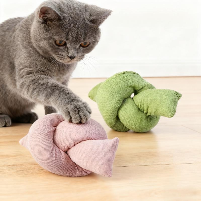 Katzenspielzeug Katzenminze Knisterpapier Kissen Bissfest Interaktives Katzenspielzeug Selbstbeschäftigung Langeweileabbau Plüschstreifen Verdrehtes Haustierkissen