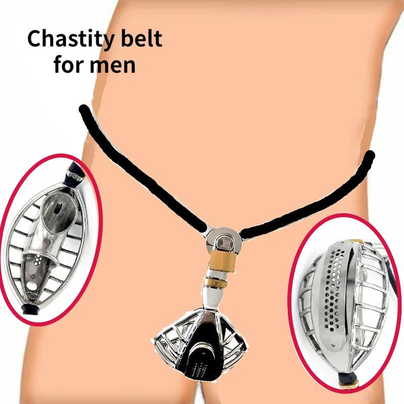 Męski Pasek Cnoty ze Stali Nierdzewnej Blokowane Urządzenie Cnoty Regulowana Bielizna z Korkiem Analnym Bondage Seks-Zabawki dla Mężczyzn
