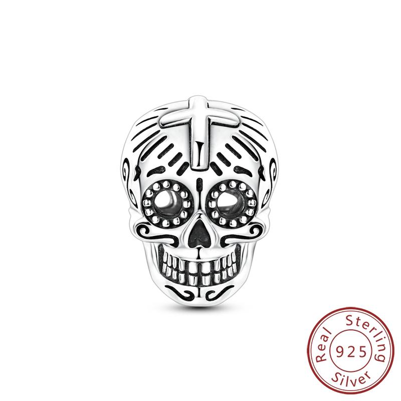 Authentic Original Charm Bead Components Bead Components Authentic Copper Metal Metal Sparkling Starlight Rose Skull Charm Bead Component Compatible