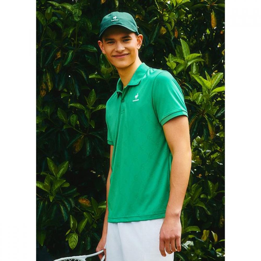 

Le Coq SporTif Jacquard Polo T shirT Grn Unisex qp223TTs75 OWT white/110 public 2XL