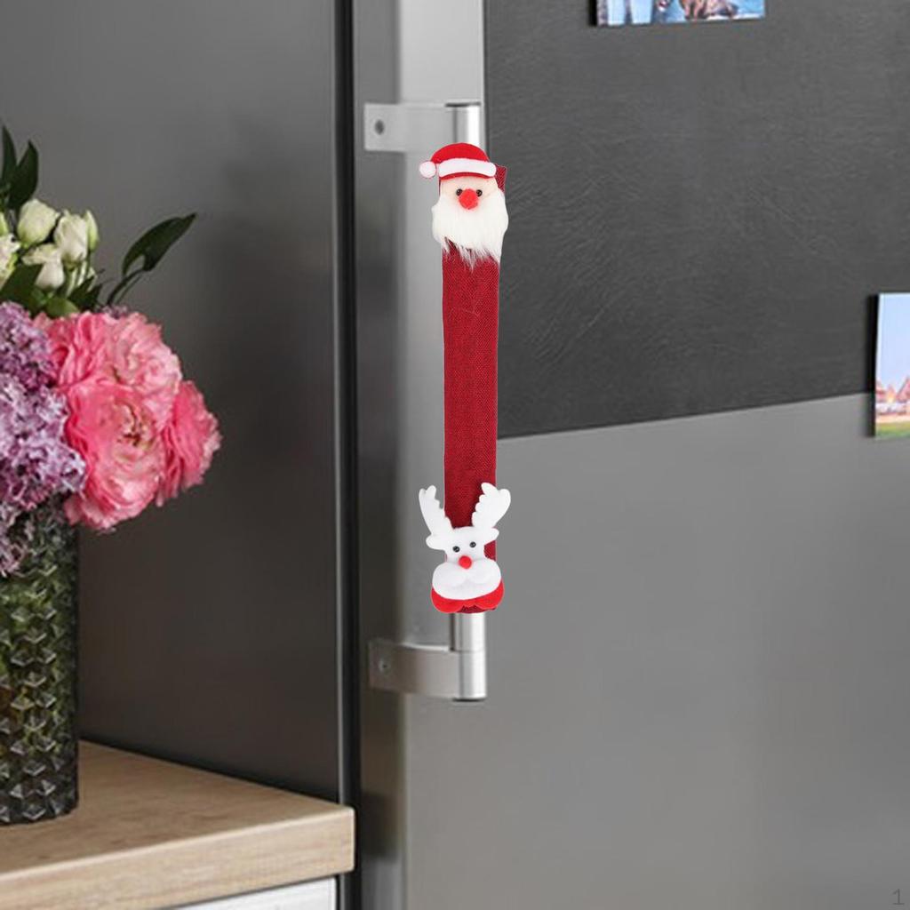 Christmas Fridge Cover Door Pull Gloves Multipurpose Kitchen Appliances Microwave