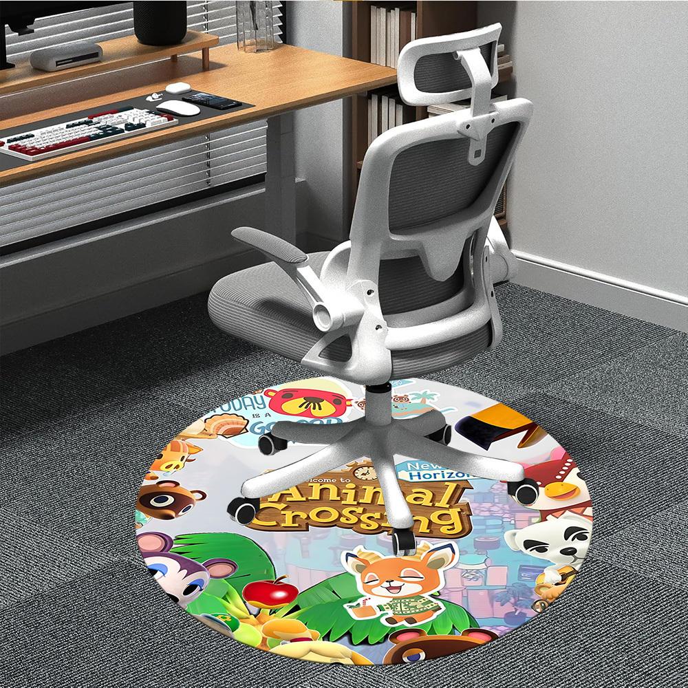 

1pc Animal Crossing Office Round Area Rug, Under Office Chairs Bedroom Living Room Home Decor a1016256 80cm by 80cm