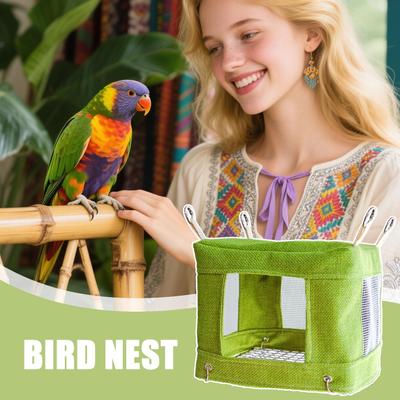 Bird Bed For Cage Parakeet House Sleeping Nest Tent With Vented Mesh Bottom For Canary Breeding Finch Parakeet Playing Resting