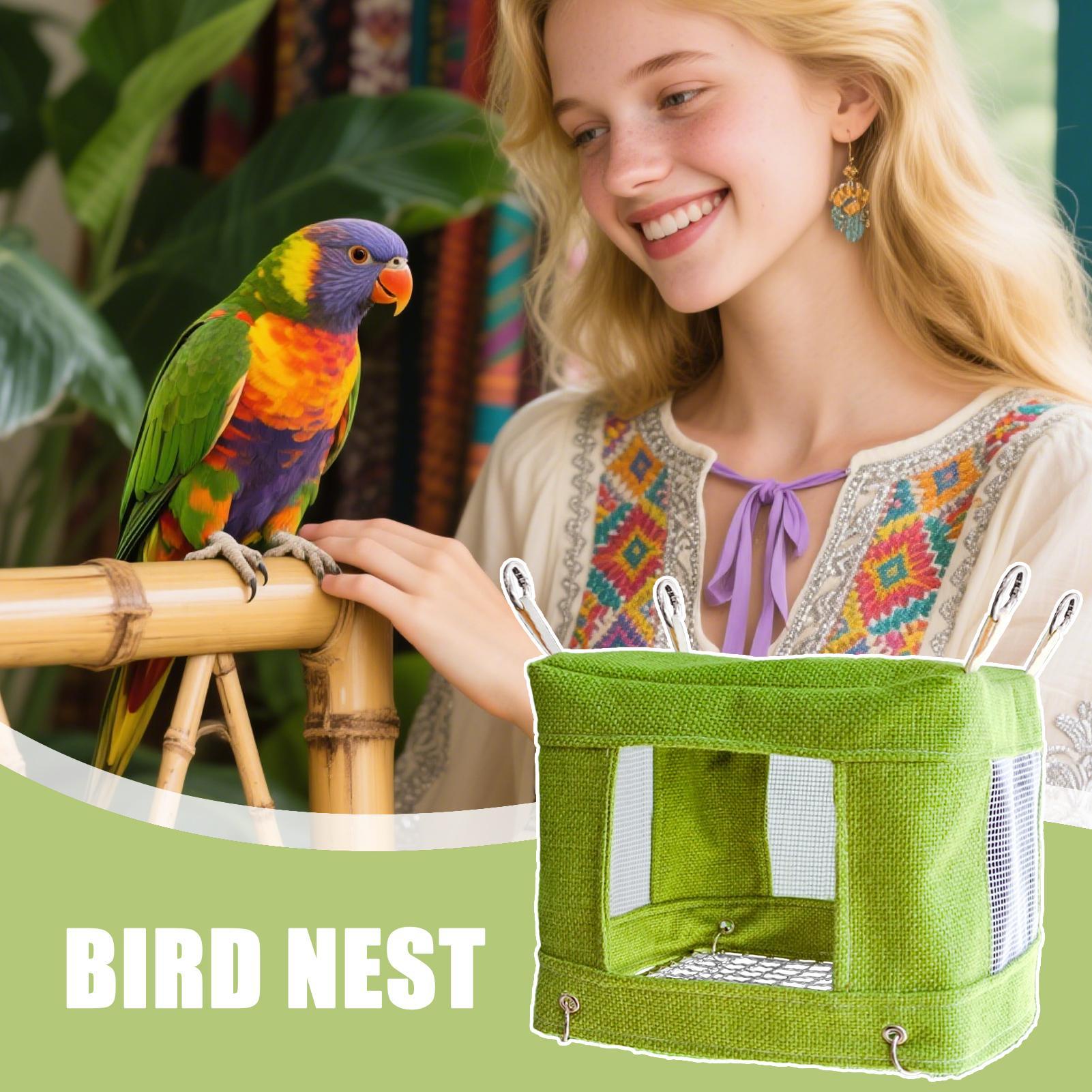 

Птичья кровать для клетки Домик для волнистого попугайчика Спальное гнездо Палатка с вентилируемым сетчатым дном для разведения канареек, разведения амадин, игры и отдыха волнистых попугайчиков CHINA