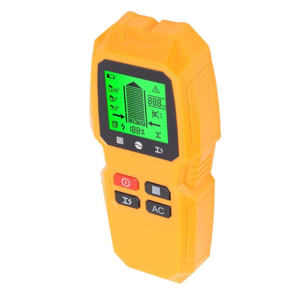 5 in 1 Wall Detector Multifunction Wood Metal Stud Beam Finder Electrician AC Wire Scanner Yellow