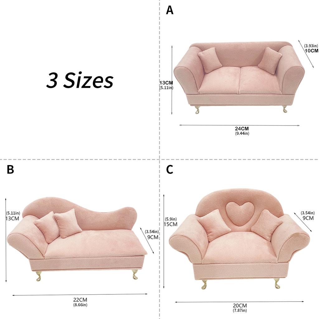 Puppenhaussofa im Maßstab 1:6 Schmuckaufbewahrungsbox für Feengartenszene und Requisiten für Rollenspiele