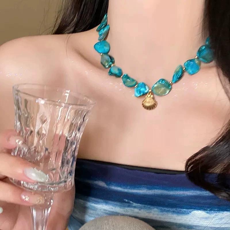 Boho Seaside Vacation Style Beach Shell Bead Choker Necklace For Women Summer Charm Girls Party Jewelry Accessories