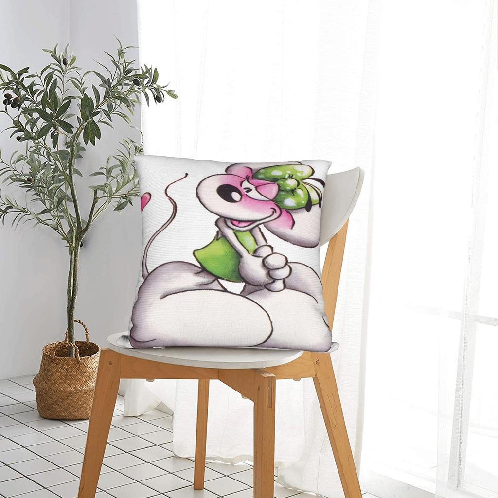 Pillow Case Cartoon Diddl Diddlina   Soft  Pillow Cover For Living Room Sofa Novelty Pillowcases