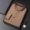 Einfarbiges Herrenhemd für Frühling und Herbst Einfaches All-Match-T-Shirt Hochwertiges Poloshirt