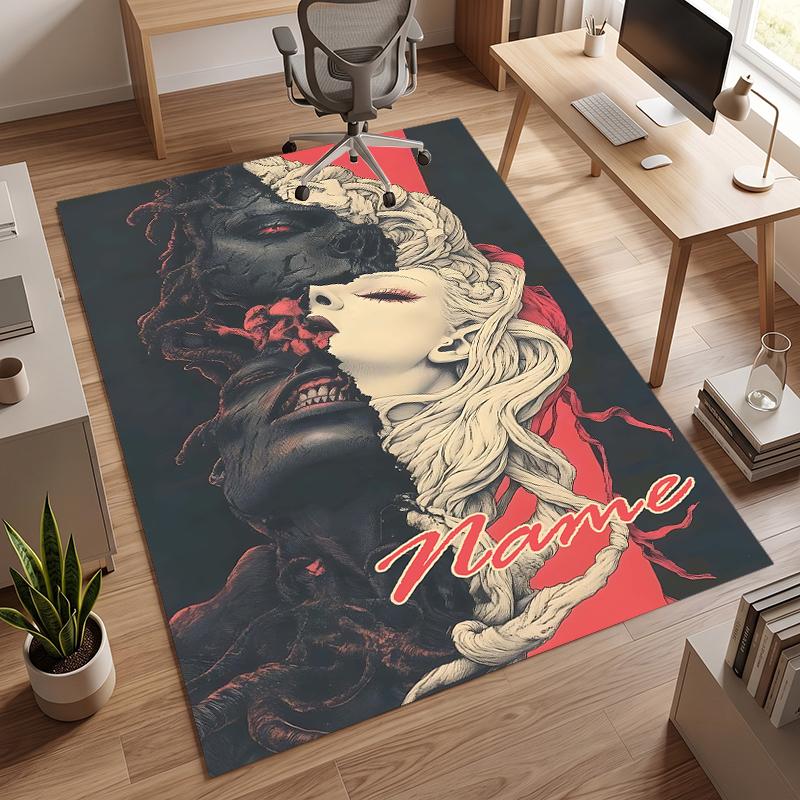 Dark Gothic (5) Personalized Name Office Carpet Stylish Decor for Living Room Bedroom Kitchen