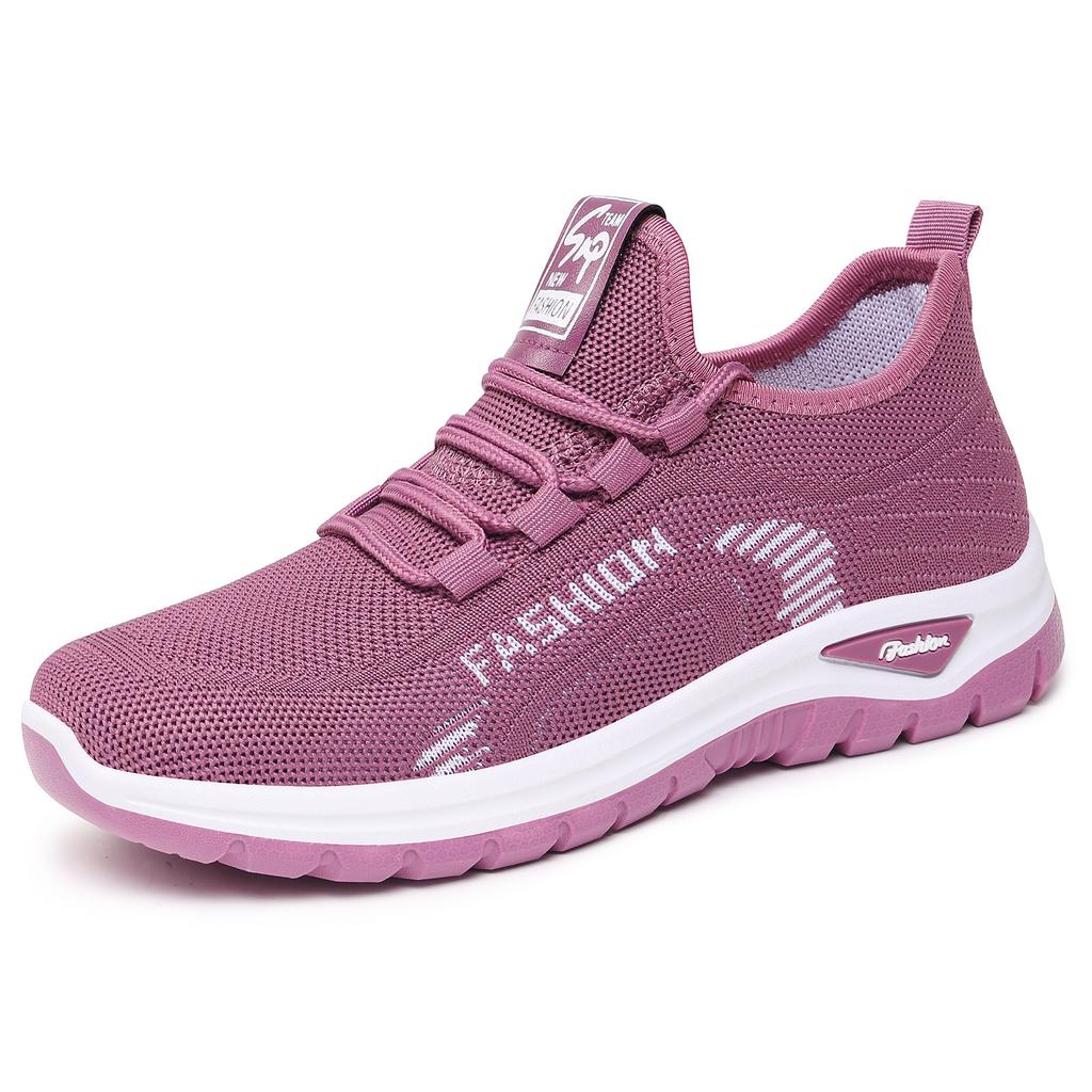 New breathable sports shoes fly-woven shoes soft soles not tired feet single shoes comfortable mesh shoes