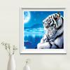 DIY 5D Diamond Painting Full Drill Animal Blue White Tiger Picture Diamond Mosaic Hand Inlaid Rhinestones Embroidery Home Decor