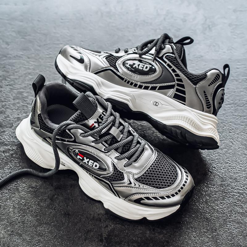 New Fashion Men's Four Seasons Comfortable  Thick Sole Shoes Students Male Boys Trending Soft Sole Breathable Casual Running Sneakers