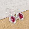 Pendiente de Turmalina Rosa de Plata de Ley Sólida 925, Pendiente de Joyería de Piedra Preciosa Hecho a Mano, Para el Día de los Caídos