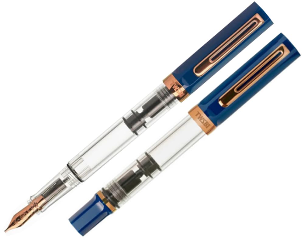

Перьевая ручка Twisbee Eco Indigo Blue с розовым золотом GT Inhalation Type Fine Point F TW020007