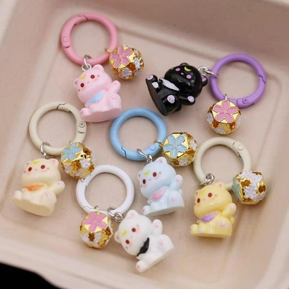 Resin Sweet Keyring Cartoon Design Korean Keychain Lovely Cat Keychain  Phone Chain