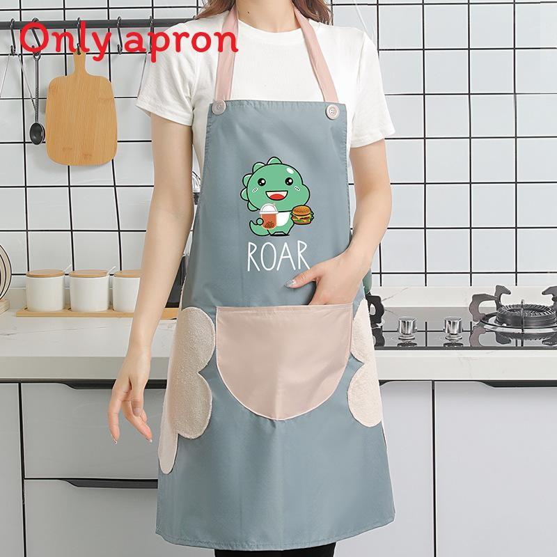 Dinosaur Waterproof Pvc Apron For Women Children Kitchen Cooking Splashresistant Apron