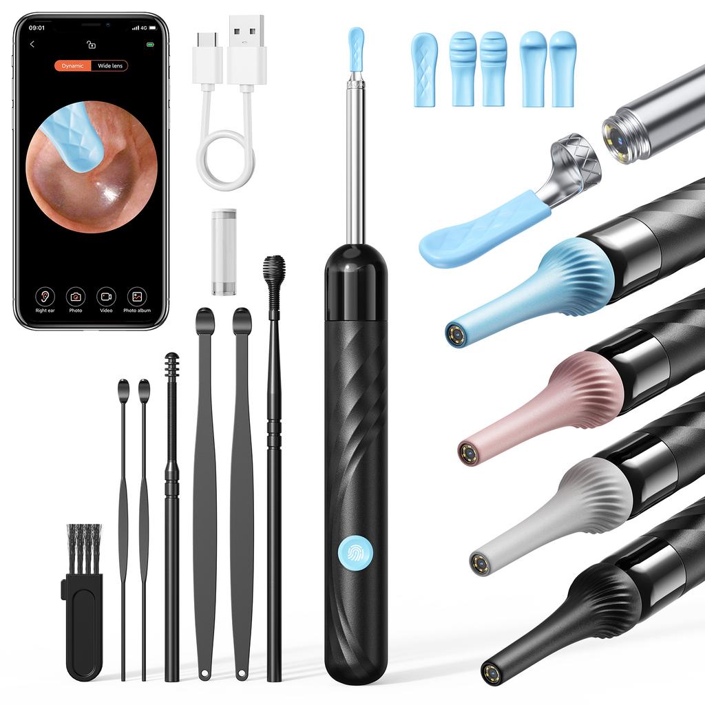 Smart Ear Wax Removal Tool With Camera Wireless Ear Cleaner and Check for Adult Kids Safe Ear Canal Cleaning Kit