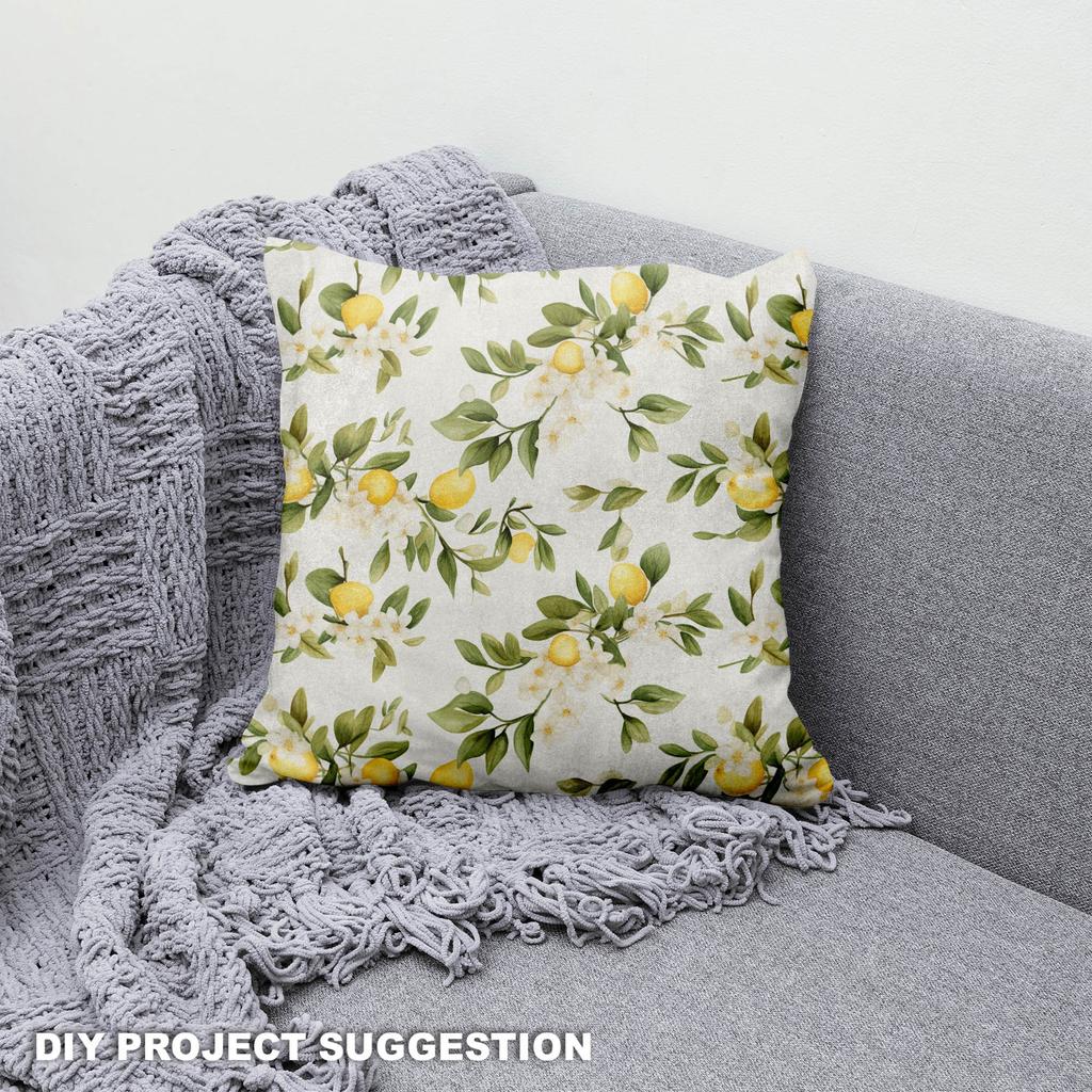 Royal Samt Stoff Polyester Zum Nähen - Motiv Zitronen - Rdx2333