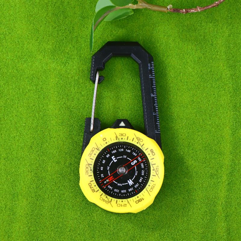 1Pc Luminous Compass Keychain Carabiner Portable Abs Material Directional Guide Sports Off-Road For Hiking Camping